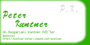 peter kuntner business card